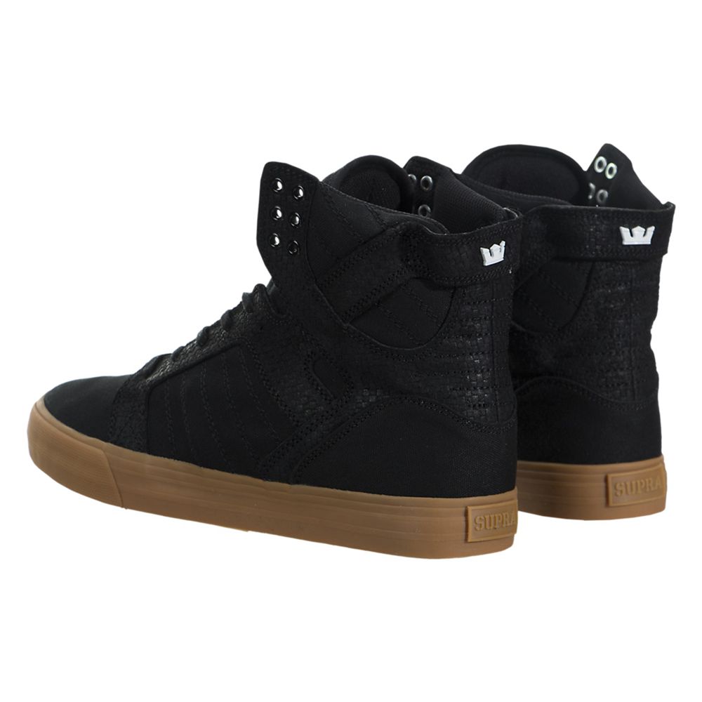 Baskets Montantes Supra SkyTop Noir Black/Gum Homme | RTT-10669238